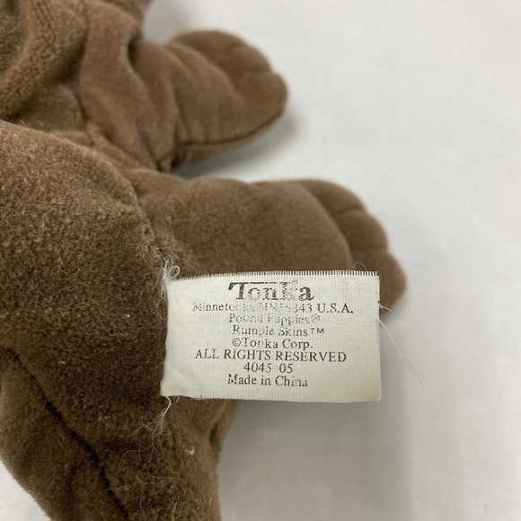 Lot of 2 Vintage Pound Puppies RUMPLE SKINS Brown Puppy Dog Plush Stuffed 8" - Picture 8 of 8